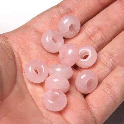 Natürliche Stein Große Loch Perle Anhänger Abacus Form Schmuck Zubehör Natürliche Quarz Jade Opal Charme Für Die Herstellung DIY Ohrring
