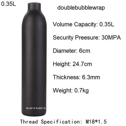 0,22 L-0,5 L Aluminium Flasche Tank 4500 PSI Tank Zylinder Tauchen Aquarium Pflanze CO2 Tank Tauch Sauerstoff Tank gewinde M18 * 1,5