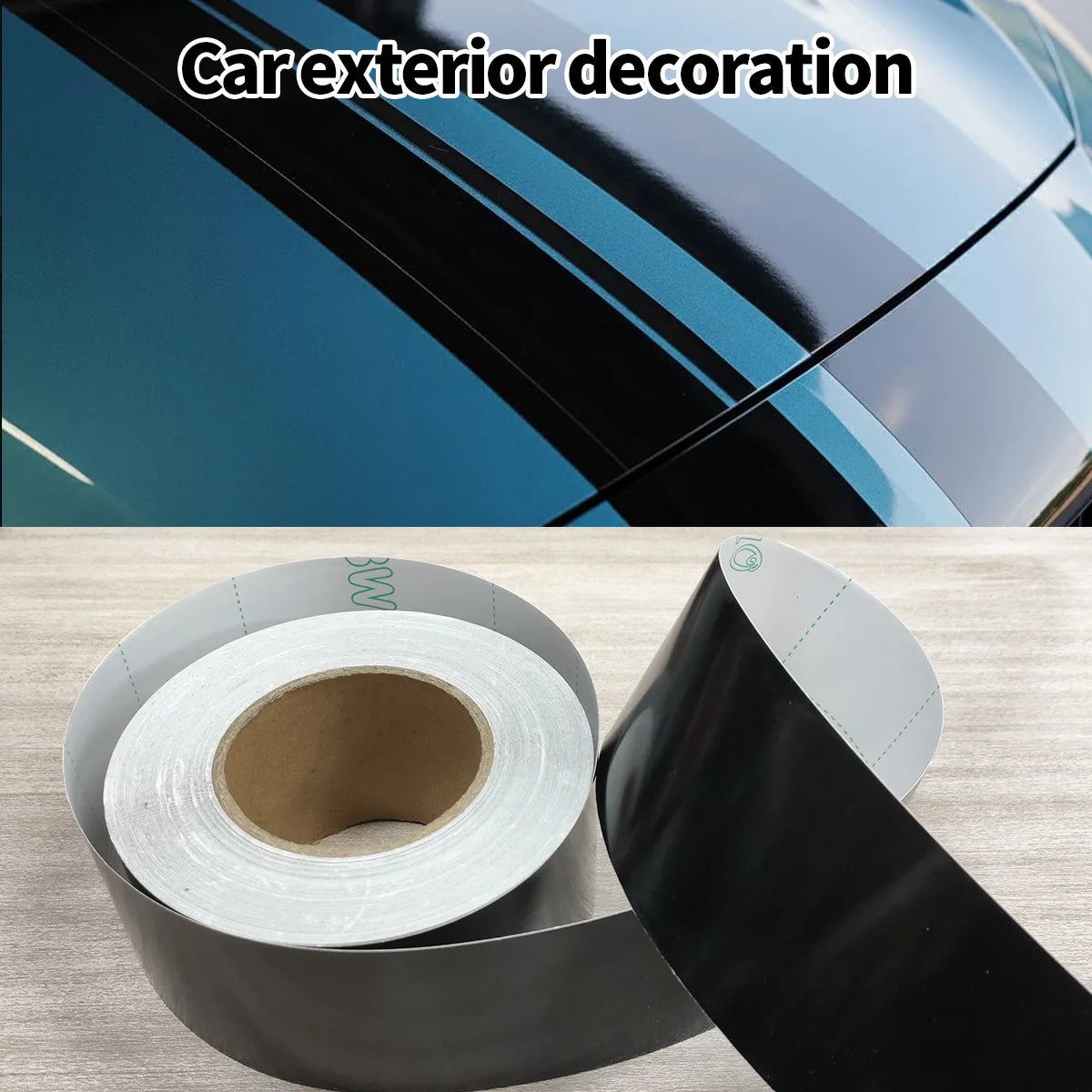 3/5/7/10CM Glänzende Schwarze Vinyl-Folienstreifen Fenster-Zierleisten-Folie Auto-Innenraum Säulen-Aufkleber für Fahrzeuge