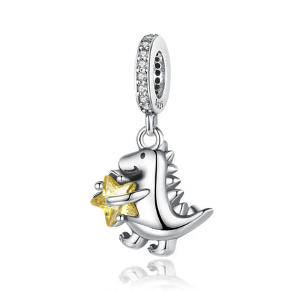 Animal Series Charms aus 925er-Sterlingsilber, Kaninchen, Katze, Pfau, Elefant, Türkei, Hund, passend für DIY-Armbänder, Halsketten, niedliche dekorative Geschenke