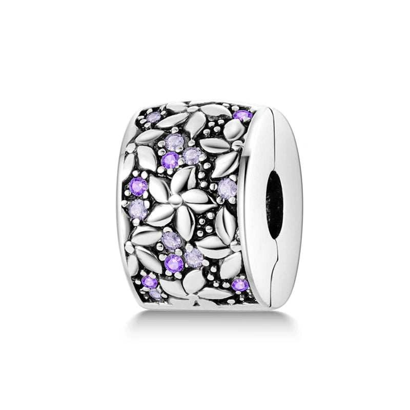 Sicherheitsketten aus 925er-Sterlingsilber, violette Serie, Schmetterling, Widder, Zwillinge, passend für Original-Armbänder, DIY-Schmuckherstellung, Geschenk für Frauen