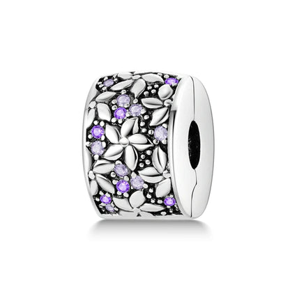 Sicherheitsketten aus 925er-Sterlingsilber, violette Serie, Schmetterling, Widder, Zwillinge, passend für Original-Armbänder, DIY-Schmuckherstellung, Geschenk für Frauen