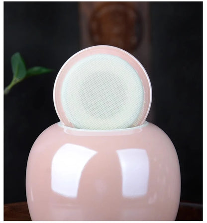 1 Piece Pink Ceramic Urn with Claw Print for Ashes, Small Cat and Dog Ceramic Ash Storage Jar, Pink Pet Hair Jar, Pet Funeral Supplies
