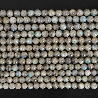 Natürliche graue Labradorit-Perlen, 6 mm, rund, glatt, lose Perlen für DIY-Schmuck, Heilsteine, handgefertigtes Armbandherstellungsmaterial