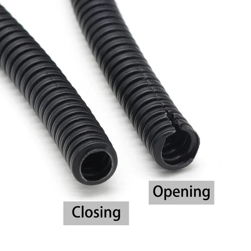 1/5/10M PP-isoliertes Wellrohr, ID7,5 mm ~ 34,5 mm, offenes Gewinde, schützende Drahtabdeckung, Wickelkabelmantel, flexibler geteilter Webstuhl