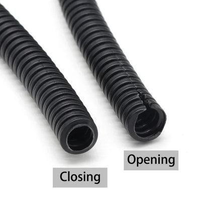 1/5/10M PP-isoliertes Wellrohr, ID7,5 mm ~ 34,5 mm, offenes Gewinde, schützende Drahtabdeckung, Wickelkabelmantel, flexibler geteilter Webstuhl