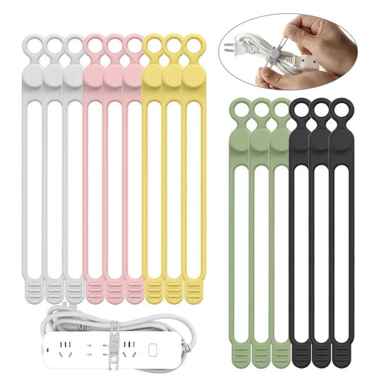 6–120 Stück wiederverwendbare Kabelbinder, flexible Kabel-Organizer-Gurte für Zuhause, Büro, Reisen und elektronische Geräte, Kabelmanagement