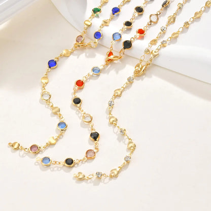 Lange Y-förmige Halskette, mehrfarbige Steinperlenkette Y2K-Halskette für Frauen, handgefertigter Boho-Sommerschmuck