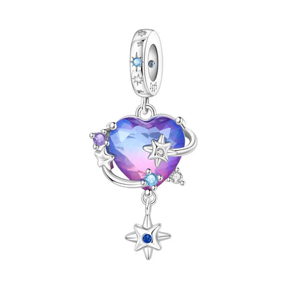 Lila Serie 925 Sterling Silber Maiglöckchen Rose Meerjungfrau Hexenhut Charm Passend für DIY Armband Halskette Charmante Geschenke