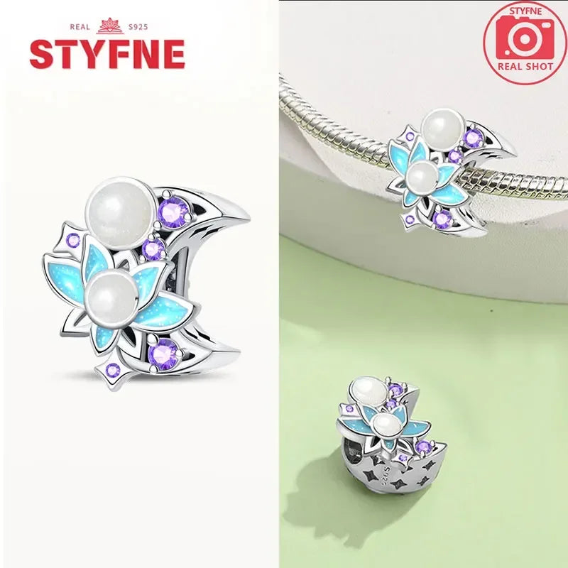 Sterling Silber 925, Fantasie, buntes Herz, Charm-Planeten-Anhänger, Perlen, passend für Original-Armband, Perle für Frauen, edler Schmuck, Geschenk