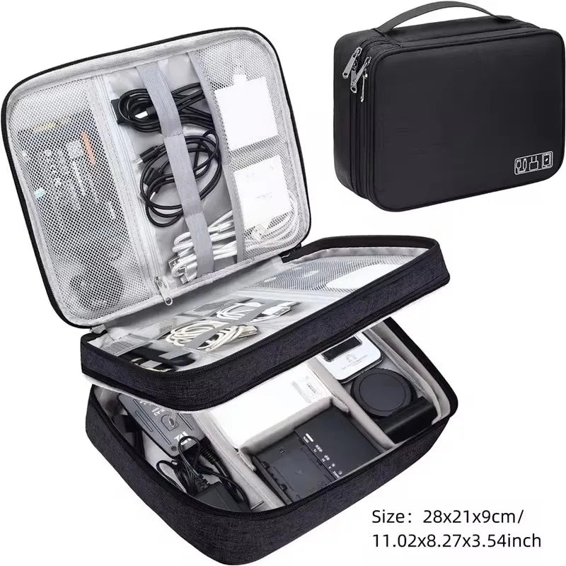 Kabel-Aufbewahrungstasche Wasserdichte Digitale Elektronik-Aufbewahrungstasche Reise-USB-Datenkabel-Ladegerät-Stecker-Organizer