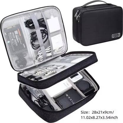 Kabel-Aufbewahrungstasche Wasserdichte Digitale Elektronik-Aufbewahrungstasche Reise-USB-Datenkabel-Ladegerät-Stecker-Organizer