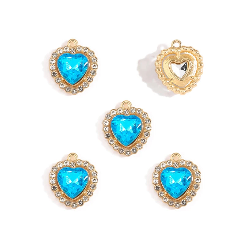 10 stücke Mehrfarbige Herz harz Kristall Strass Liebe Anhänger Dekoration Handwerk DIY Für Die Herstellung Von Ohrringe Halskette Schmuck W484