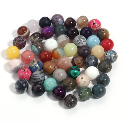 20–100 Stück, 4, 6, 8, 10, 12, 14 mm, Natursteinperlen, gemischte Farben, runde lose Perlen für Schmuckherstellung, DIY-Halskette, Armbänder, Zubehör