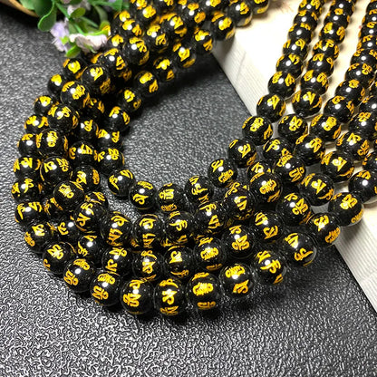 Großhandel Schwarz Onyx Achat Runde Naturstein Perlen Für Schmuck Machen DIY Armband Halskette Charms 4/6/8/10/12/mm Strang 15''