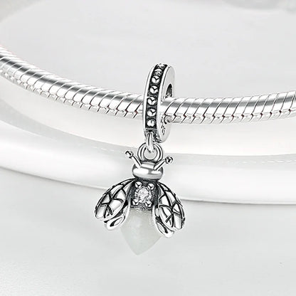 925er Sterlingsilber, original leuchtende Glühwürmchen, modische Charm-Perlen, DIY-Armband, Halskette, Verlobung, Geburtstag, Schmuck, Geschenk