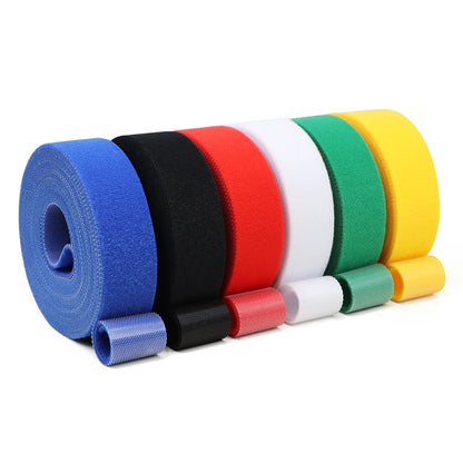 5m/Rolle Kabelbinder 10/15/20/25mm Wiederverwendbare Schlaufenbinder Selbstklebende Nylon-Bänder Organizer-Clip Kabelbefestigungsband Management