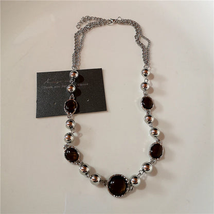 Mode Retro Perlen Schmetterling Metall Y2K Sun Star Opal Anhänger Kette Choker Halskette Für Frauen Böhmen Charme Schmuck Zubehör