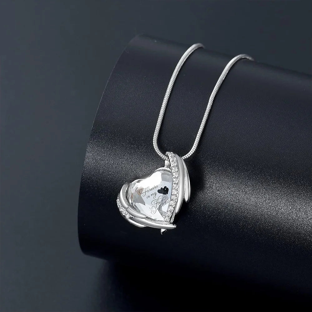 Denkmal Einäscherung Herz Urne Halskette-schöne Engel Flügel Asche Einäscherung Schmuck, um Erinnerungen zu schätzen, einzigartige Andenken Anhänger