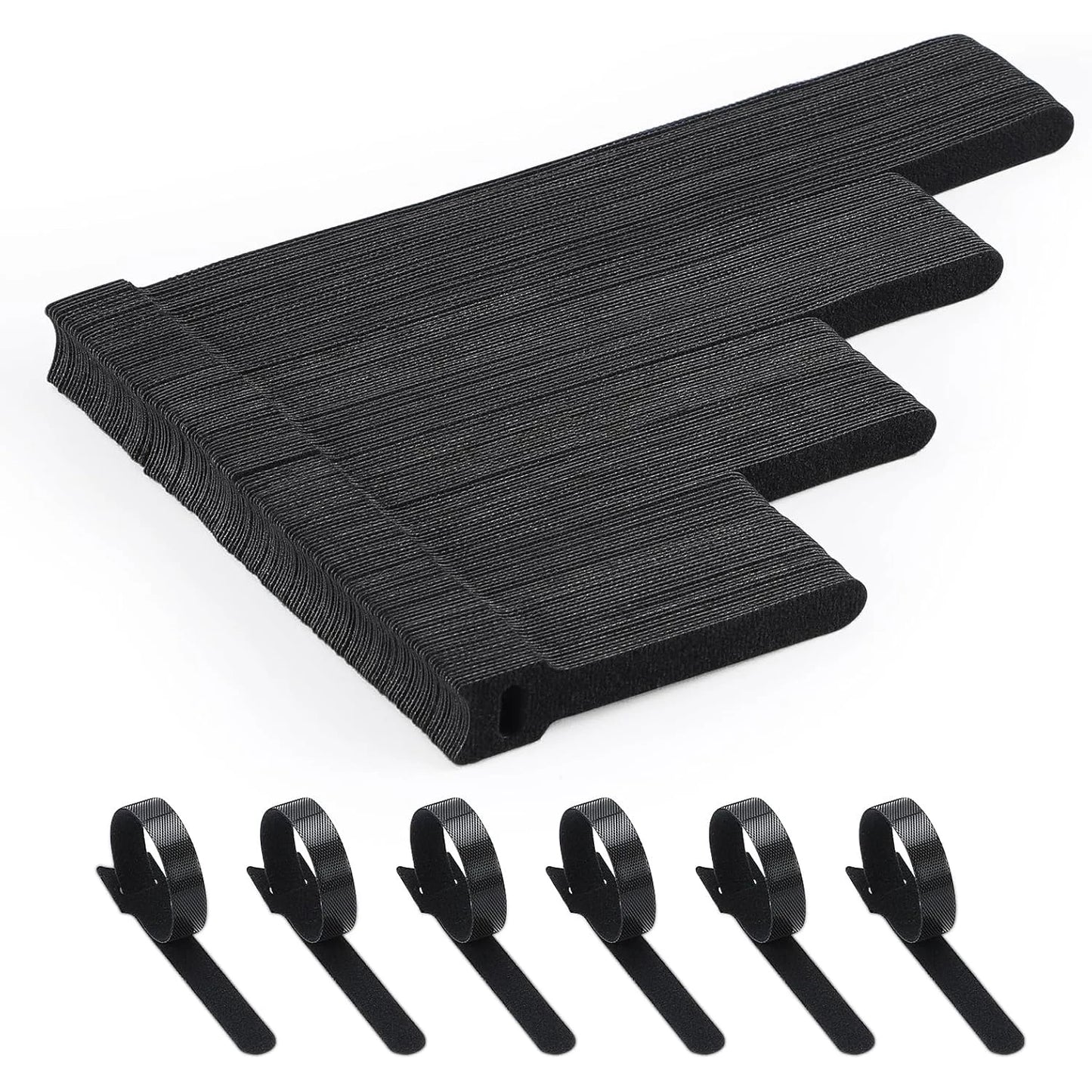 150 Stück Kabelbinder, 4+6+8+10 Zoll Kabelbinder für Kabelmanagement, verstellbare Befestigung, vielseitig einsetzbarer, wiederverwendbarer Klettverschluss