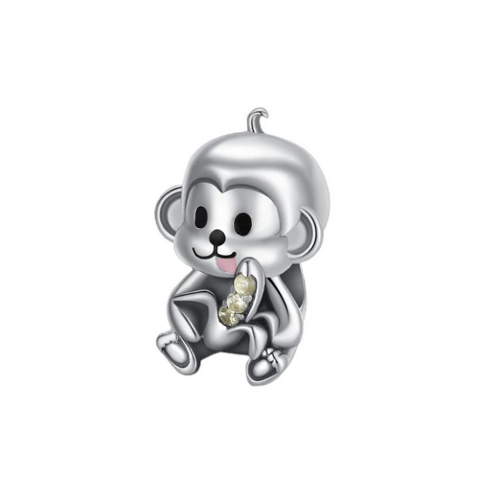 Tier-Serie, 925er-Sterlingsilber, Giraffe, Kamel, Gans, Orang-Utan, Affe, Siegel-Charm, passend für DIY-Armbänder, Halsketten, edler Schmuck, Geschenke