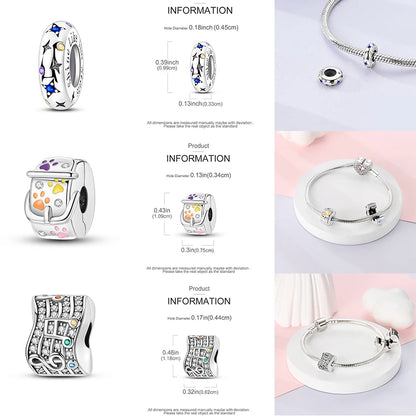 Katze Schmetterling Gänseblümchen CZ Pave Clip Charms Positionierung Schnalle 925 Sterling Silber Silikon Spacer Perlen passen Original Racelet DIY