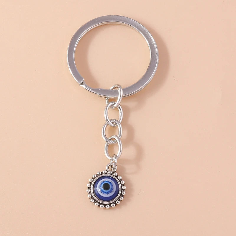 Retro Truthahn Glück bösen Blick Schlüssel bund Edelstein Kristall Schlüssel ring Anhänger für Auto Schlüssel halter Handtasche Dekor DIY Schmuck Geschenke