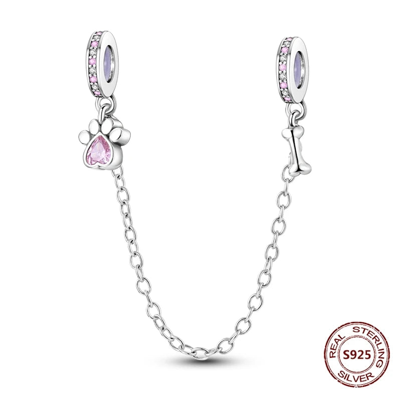 Sicherheitskette Libelle Schmetterling 925er Sterlingsilber Original Marienkäfer Kolibri Charm DIY Schmuckherstellung für Armband Armreif