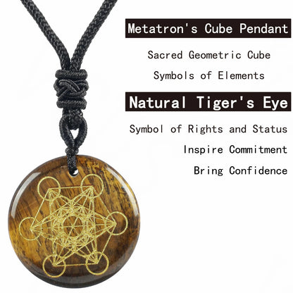 Natürlicher Kristallstein, Metatronwürfel, mehrdimensionale Anhänger, Mythologie, Engel, geheimnisvolle göttliche Symbole, Reiki-Energie-Halsketten