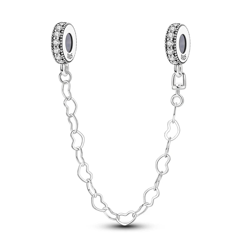 Lucky Clover Clip Charms 925 Sterling Silber Original Black Cat Stopper Clamp Silikon Spacer Charm für DIY Schmuck Armband
