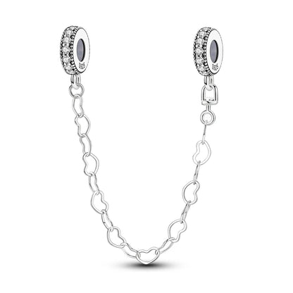 Lucky Clover Clip Charms 925 Sterling Silber Original Black Cat Stopper Clamp Silikon Spacer Charm für DIY Schmuck Armband