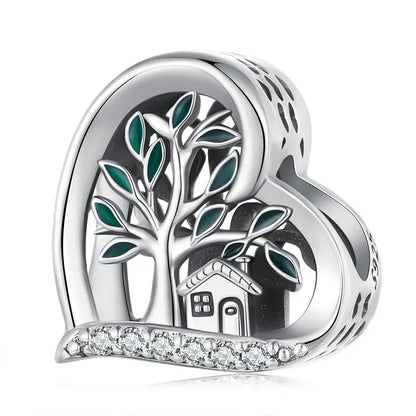 WOSTU Mode Frühjahr Serie Charms Perlen Echt 925 Sterling Silber Blume Vogel Pendent Fit Original-DIY Armband Halskette Schmuck