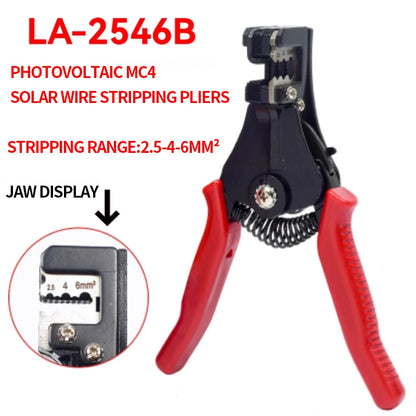 Solarpanel-PV-Kabel-Crimpwerkzeug-Set für AWG14-10 2,5/4/6 mm2 mit Abisolierer, Schneider, Solarschlüssel und Solaranschlüssen