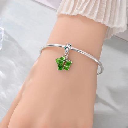 Glücksbringer aus 925er-Sterlingsilber, Geldbaum, glückliche Katze, Gott des Reichtums, Dollar-Schatz-Charm, passend für DIY-Armbänder, Halsketten, viel Glück, Wunschgeschenk
