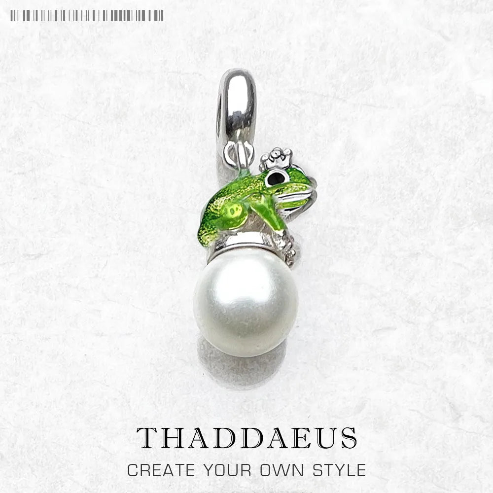 Charme Frosch Mit Perle 925 Sterling Silber Anhänger Neue Mode Schmuck Handgemachte Handwerk Für Frauen Männer