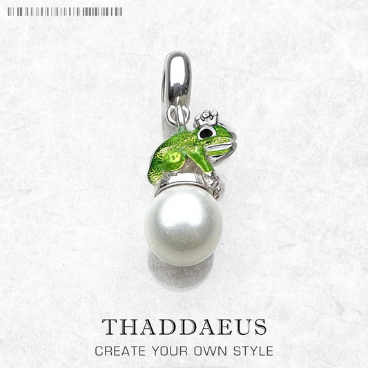 Charme Frosch Mit Perle 925 Sterling Silber Anhänger Neue Mode Schmuck Handgemachte Handwerk Für Frauen Männer