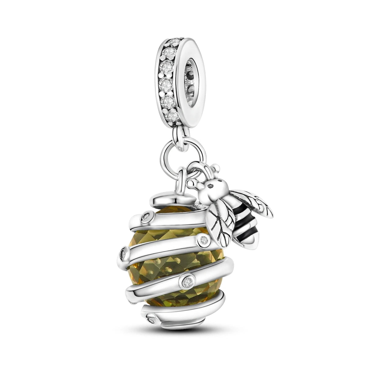 Original 925er Silber-Charm-Perlen, leuchtender, leuchtender Glühwürmchen-Schmetterlings-Anhänger, passend für Armbänder, Charm-Herstellung von Schmuck