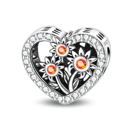Kürbishaus-Perlen und Kuchen-Donut-Herzform aus 925er-Sterlingsilber, dreifach baumelnder Charm, passend für Armbänder, goldene orangefarbene Anhänger-Geschenke