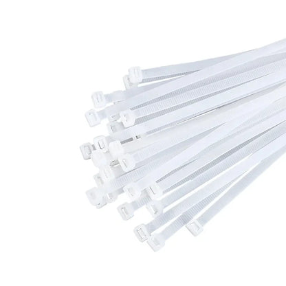 250/500/1000 Stück weiße selbstsichernde Kunststoff-Nylon-Kabelbinder 3 * 100 3 * 150 4 * 200 Befestigungsring Nylon-Klemmband mit Schloss