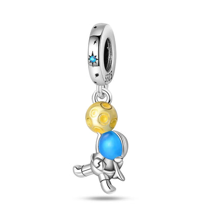 Heißer Verkauf 925er Sterlingsilber Raumschiff-Perlen und Kosmonauten-Anhänger, passend für exquisite Armbänder, schöne Schmuck-Accessoires, Geschenke