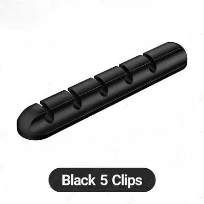 Großhandel Clips Kabelhalter für MouseHeadphone Kabel Organizer Kabel Organizer Silikon USB Kabel Wickler Desktop Tidy Management