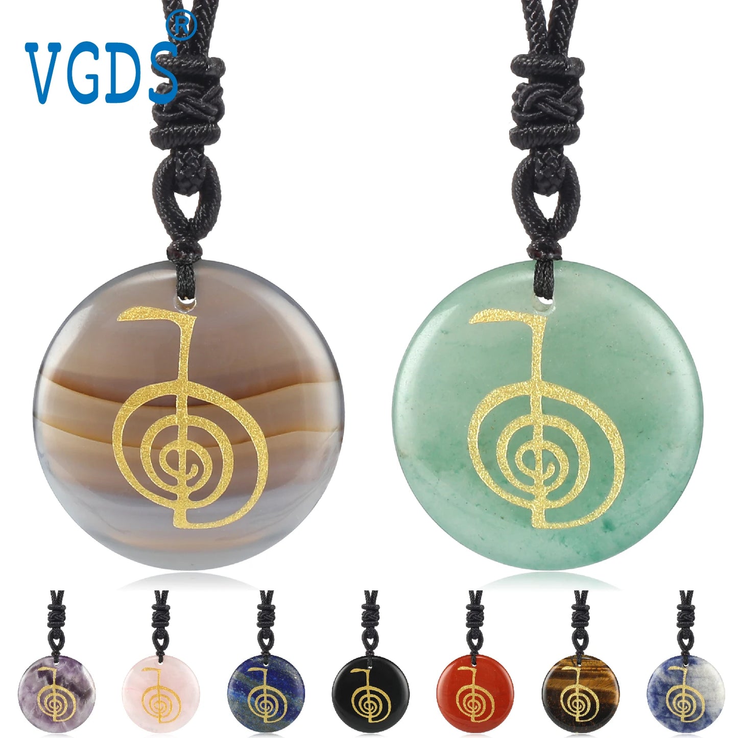 Heißer natürlicher Kristall quarz cho ku rei Reiki Energie symbol Anhänger alte spirituelle Heilung Halsketten Anhänger Frauen Mann Schmuck