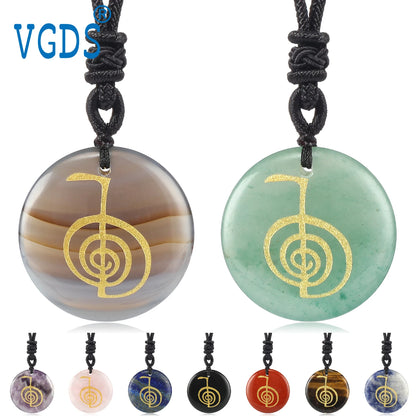 Heißer natürlicher Kristall quarz cho ku rei Reiki Energie symbol Anhänger alte spirituelle Heilung Halsketten Anhänger Frauen Mann Schmuck
