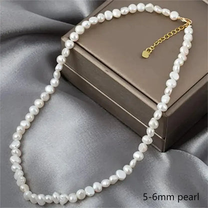 Echte natürliche barocke Süßwasserperlen-Halskette für Frauen und Mädchen, Geschenk, beliebte AA 5–6 mm, 8–9 mm Perlenschmuck-Halskette