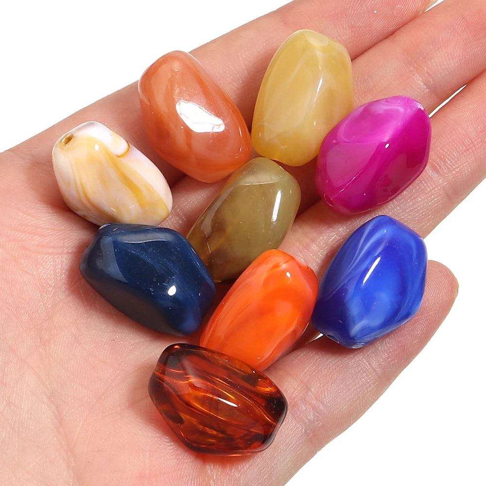 20 Teile/los Unregelmäßige Doppel Farben Acryl Perlen für Schmuck Machen Meteorit form Lose Spacer Perlen DIY Armband Halskette