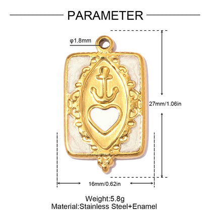 3 Stück/Set Modische Edelstahl Rosen-Blumen DIY Ohrring-Anhänger Herzförmige Halsketten-Anhänger Damen Böser-Blick-Schmuck Großhandel