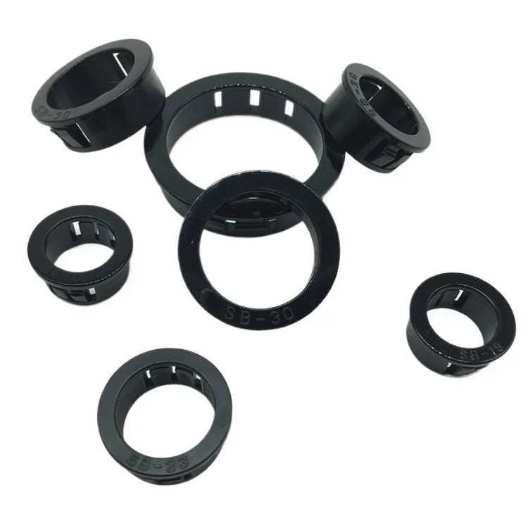 SB Snap-On Nylon-Kabeltülle und Kunststoff-Lochstopfen-Set (8 mm–75 mm) – Drahtschutzring, Zugentlastungsbuchse