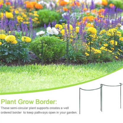 6/10 Stück Stützpfahl für Gartenpflanzen, robuster, vernetzender halbrunder Pfingstrosen-Stützringkäfig, Stützregal für Pflanzen