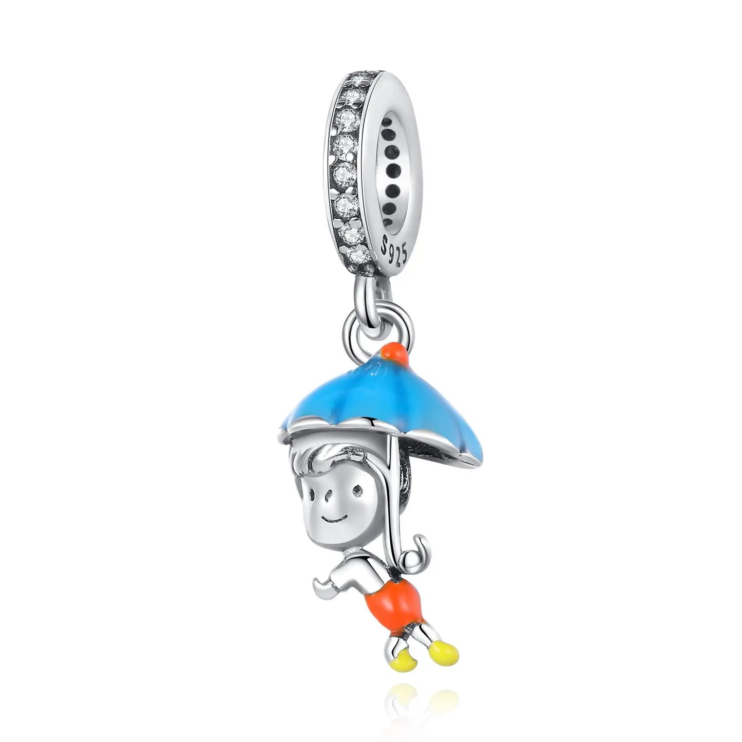 Blaue Serie 925 Sterling Silber Eidechsen-Herz Roboter Kaffee Mit Blumen Charms Passend für DIY Armband Halskette Casual Party Geschenke