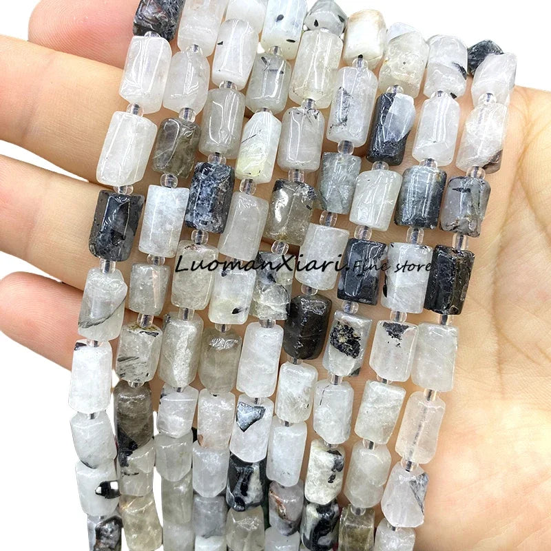 8x12mm Naturstein Grüner Malachit Unregelmäßiger Zylinder Lose Distanzperlen für Schmuckherstellung Diy Armband Charms Zubehör